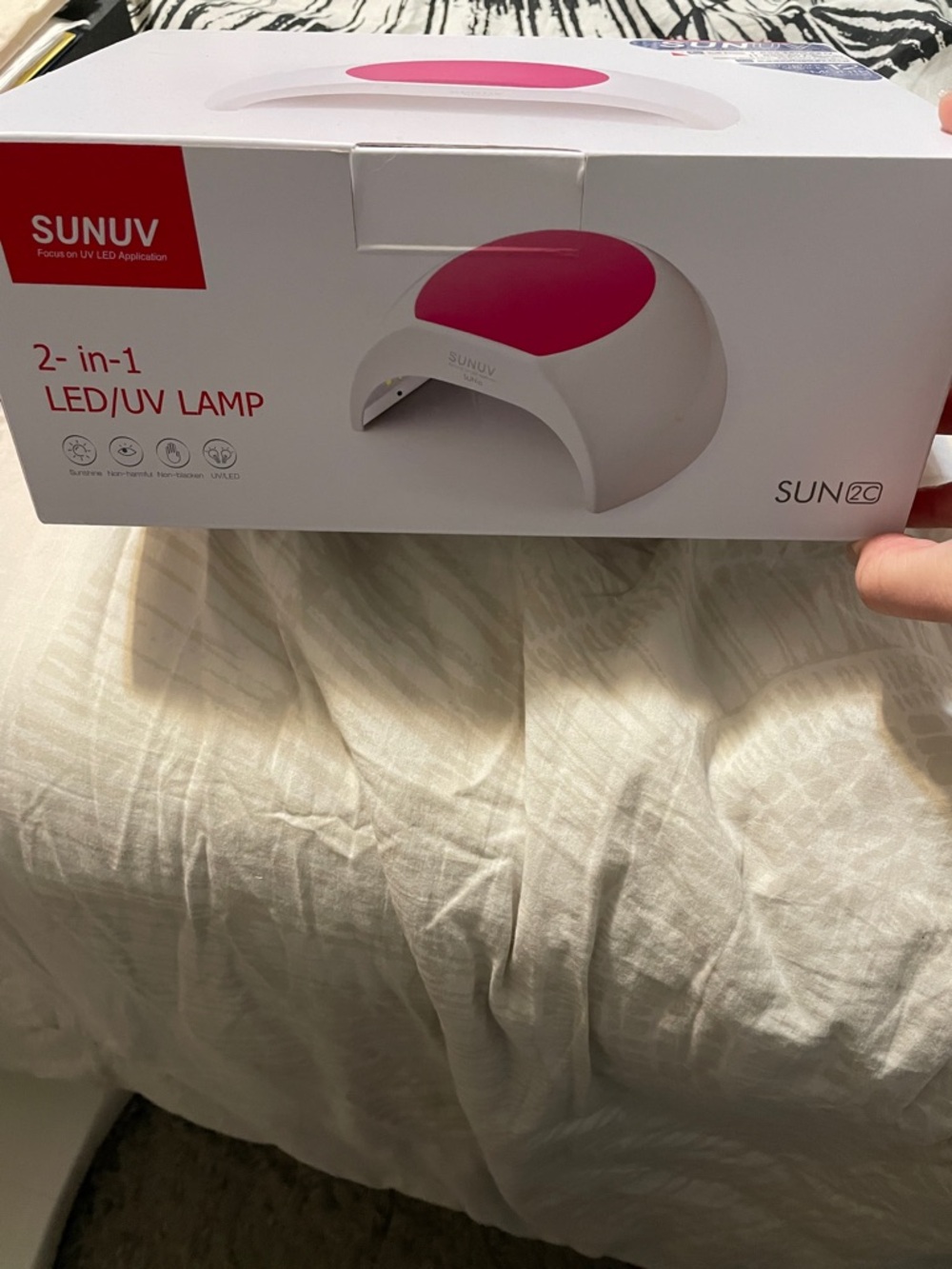 SUNUV Pink & White 2-in-1 LED/UV Nail Lamp